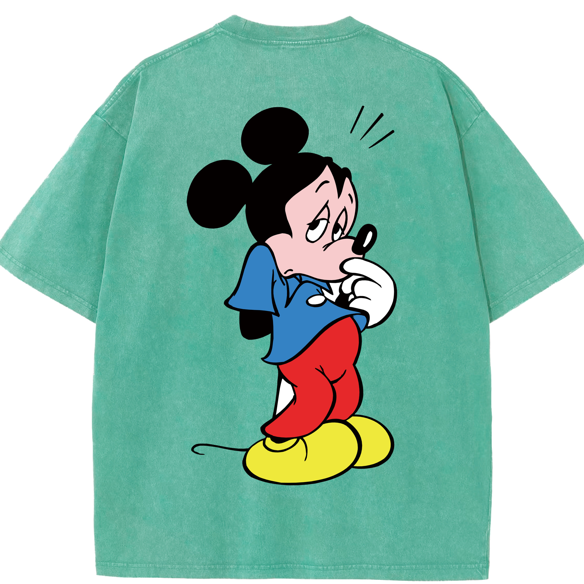 （画像用） ミッキーマウス Mickey Mouse 綿100% ヴィンテージ風 半袖Tシャツ（背面プリント）